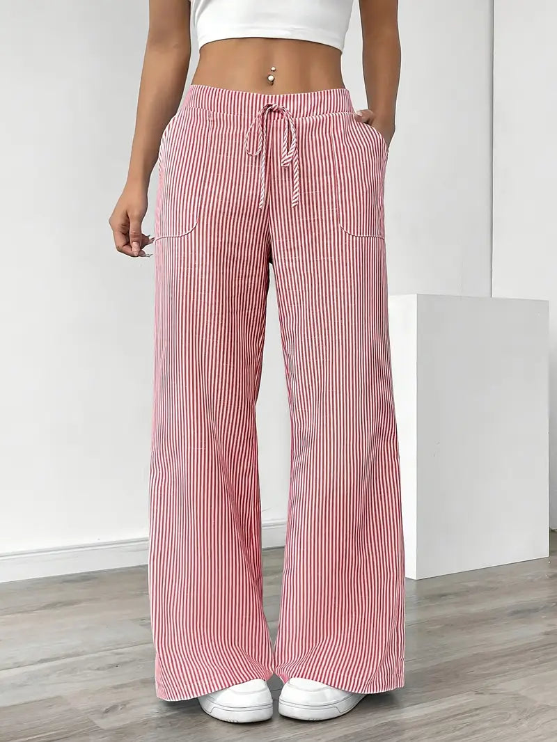 Nina - Elegant Striped Pant With Pockets