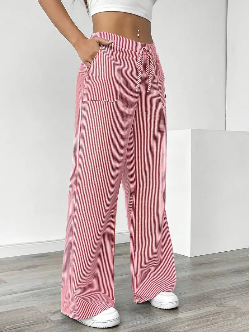 Nina - Elegant Striped Pant With Pockets