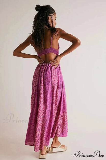 Elegant Chiffon Floral Bohemian Dress