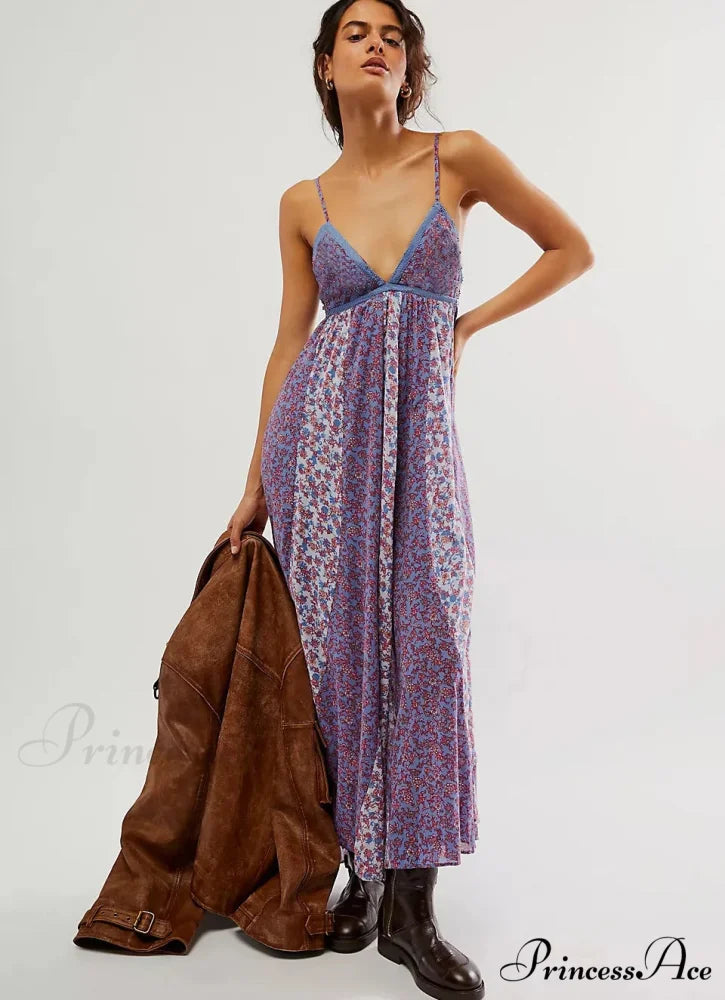 Elegant Chiffon Floral Bohemian Dress