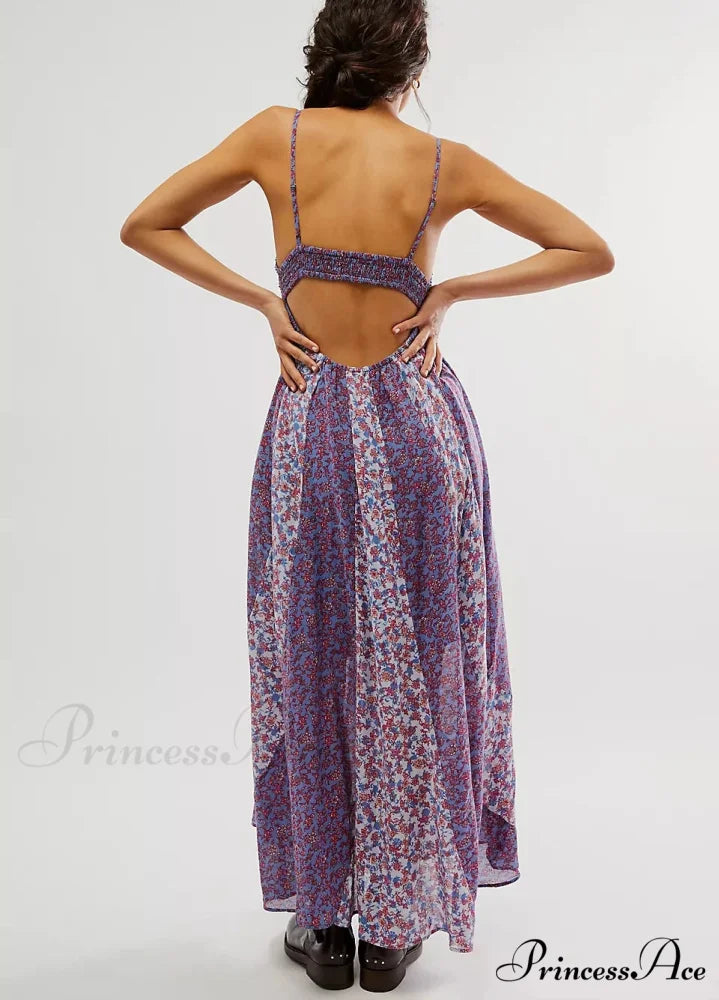 Elegant Chiffon Floral Bohemian Dress