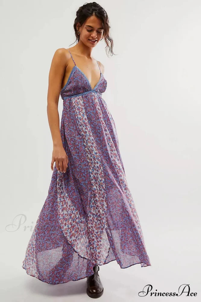 Elegant Chiffon Floral Bohemian Dress