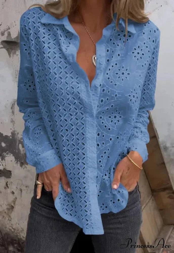Empty Cotton Flower Stitching Extended Sleeve Boho Blouse