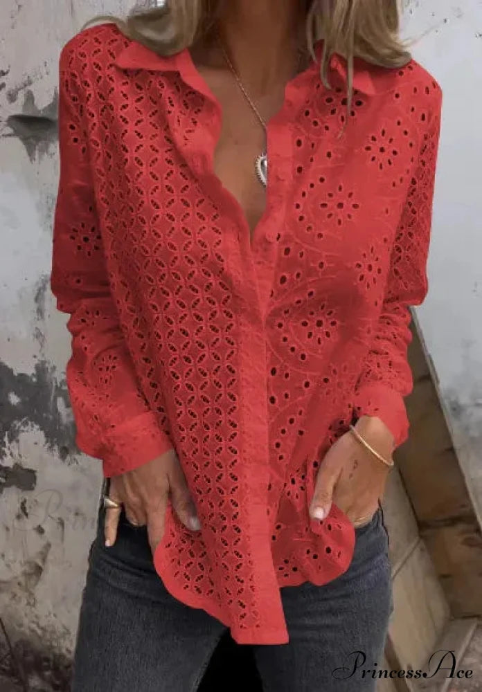 Empty Cotton Flower Stitching Extended Sleeve Boho Blouse