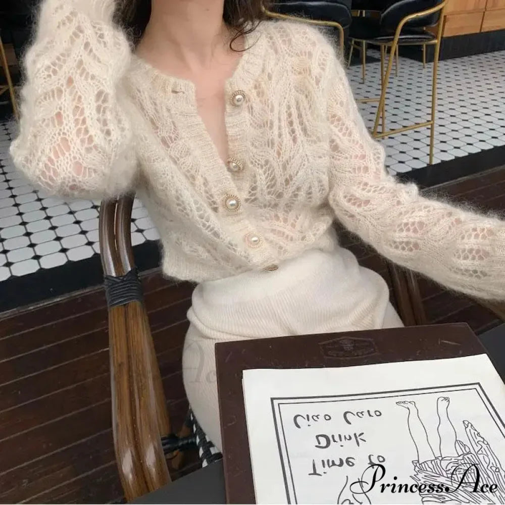 Empty Out Solitary Fastened Spring Knit Cardigan