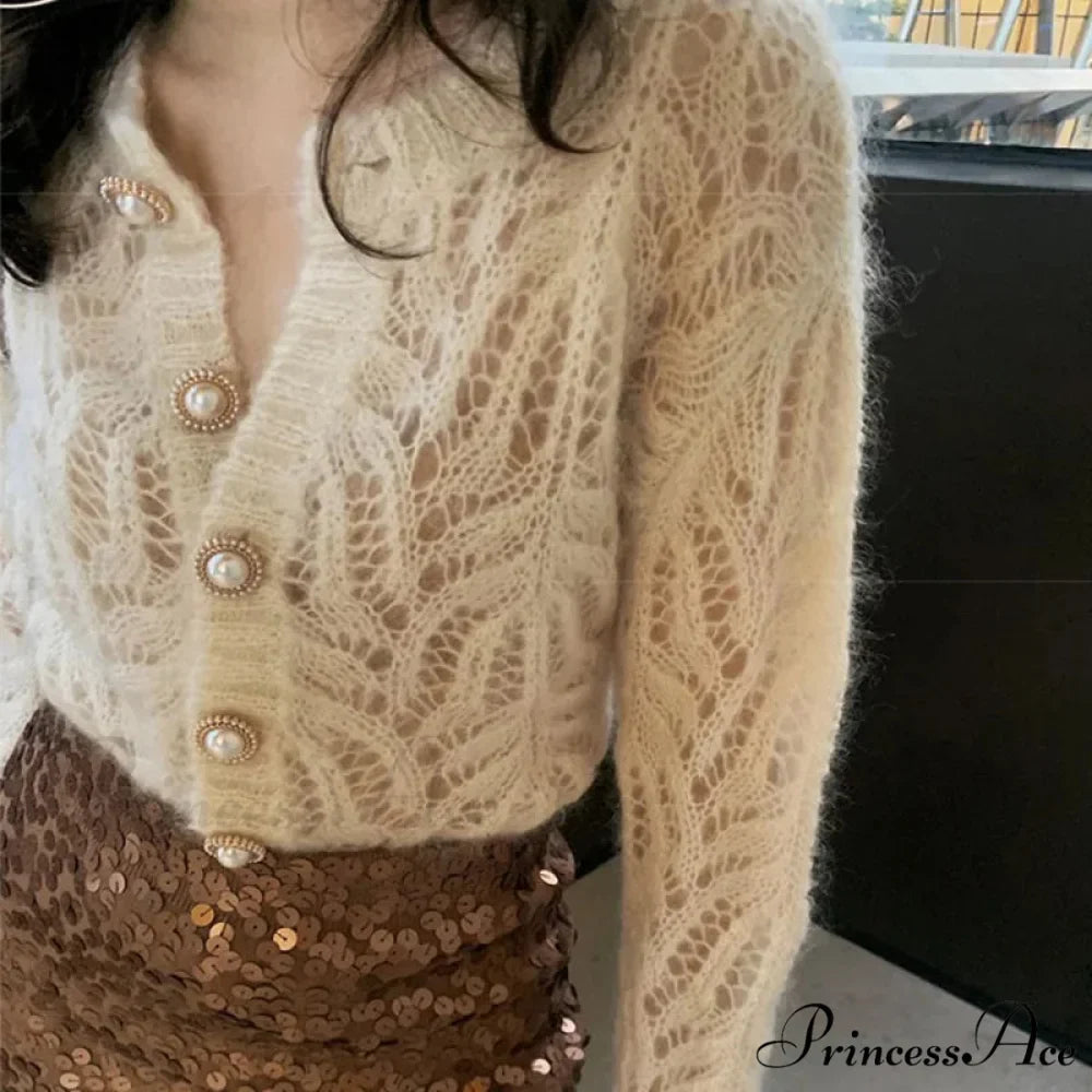 Empty Out Solitary Fastened Spring Knit Cardigan
