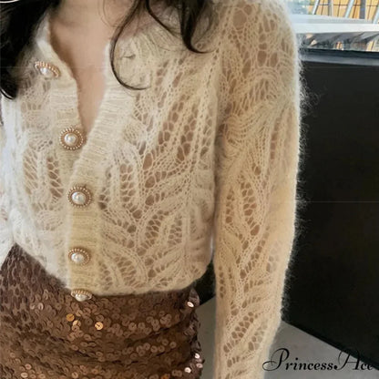 Empty Out Solitary Fastened Spring Knit Cardigan