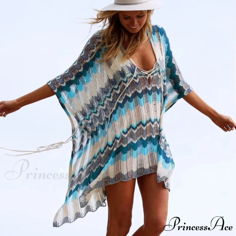 Empty Profound V-neck Lace Boho Mini Dress Cover up