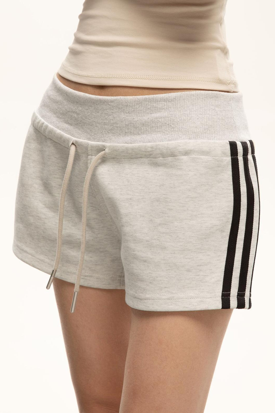 Retro Striped Drawstring Sports Shorts