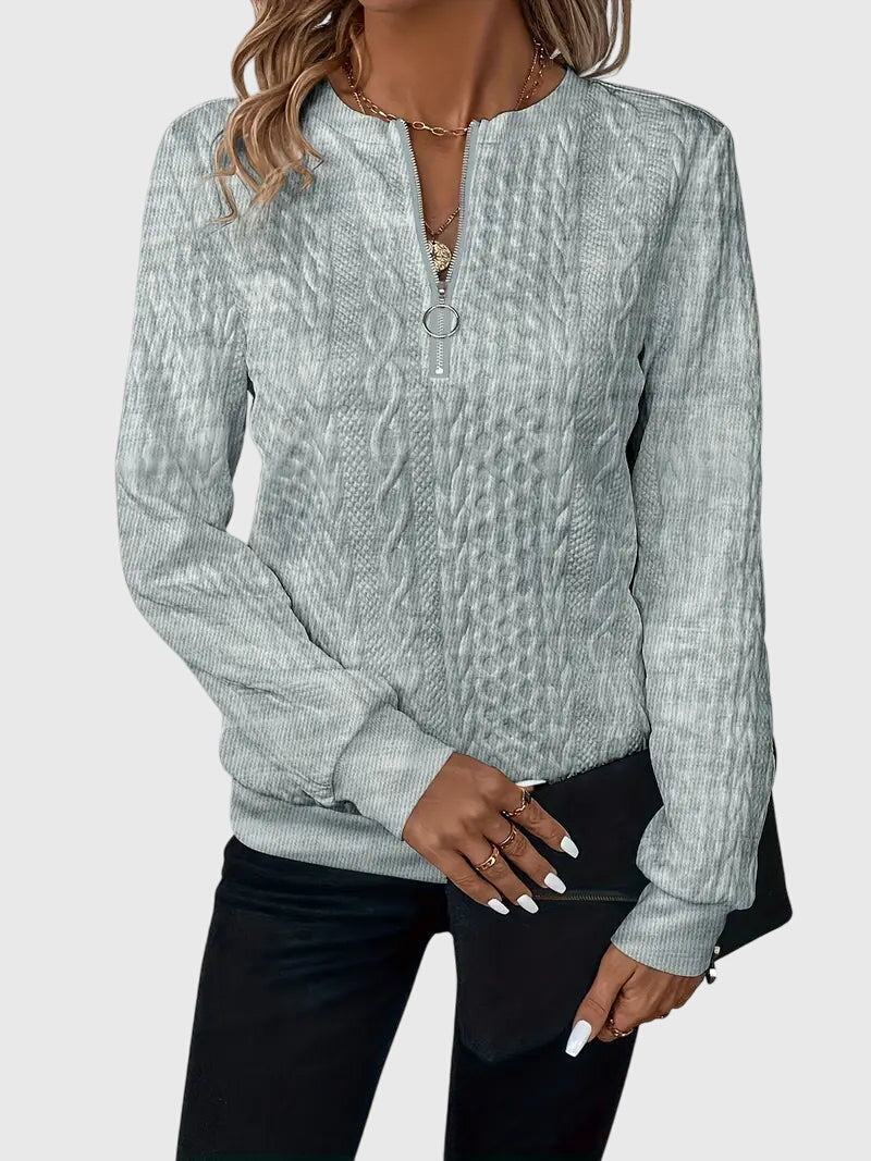 Nora | Women's Cable Knit Quarter-Zip Sweater