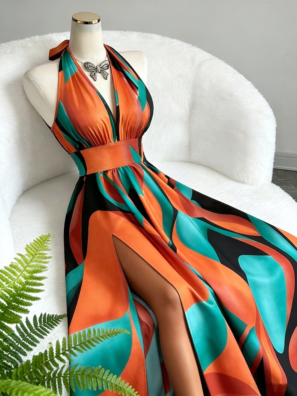 Boho Backless Sleeveless Floral Maxi Dress
