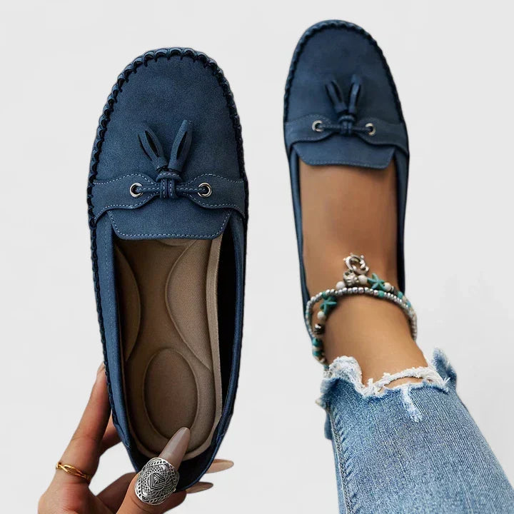 Tassel Knot Suede Moccasin Slip On Casual Loafer