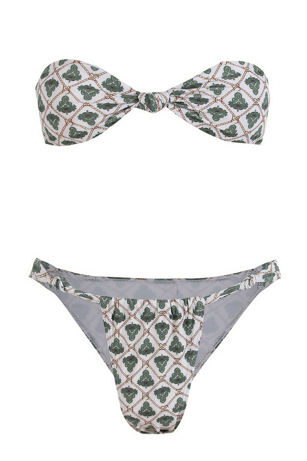 Sexy Floral Strapless Bikini Low Rise Tie Side Bikini Sets