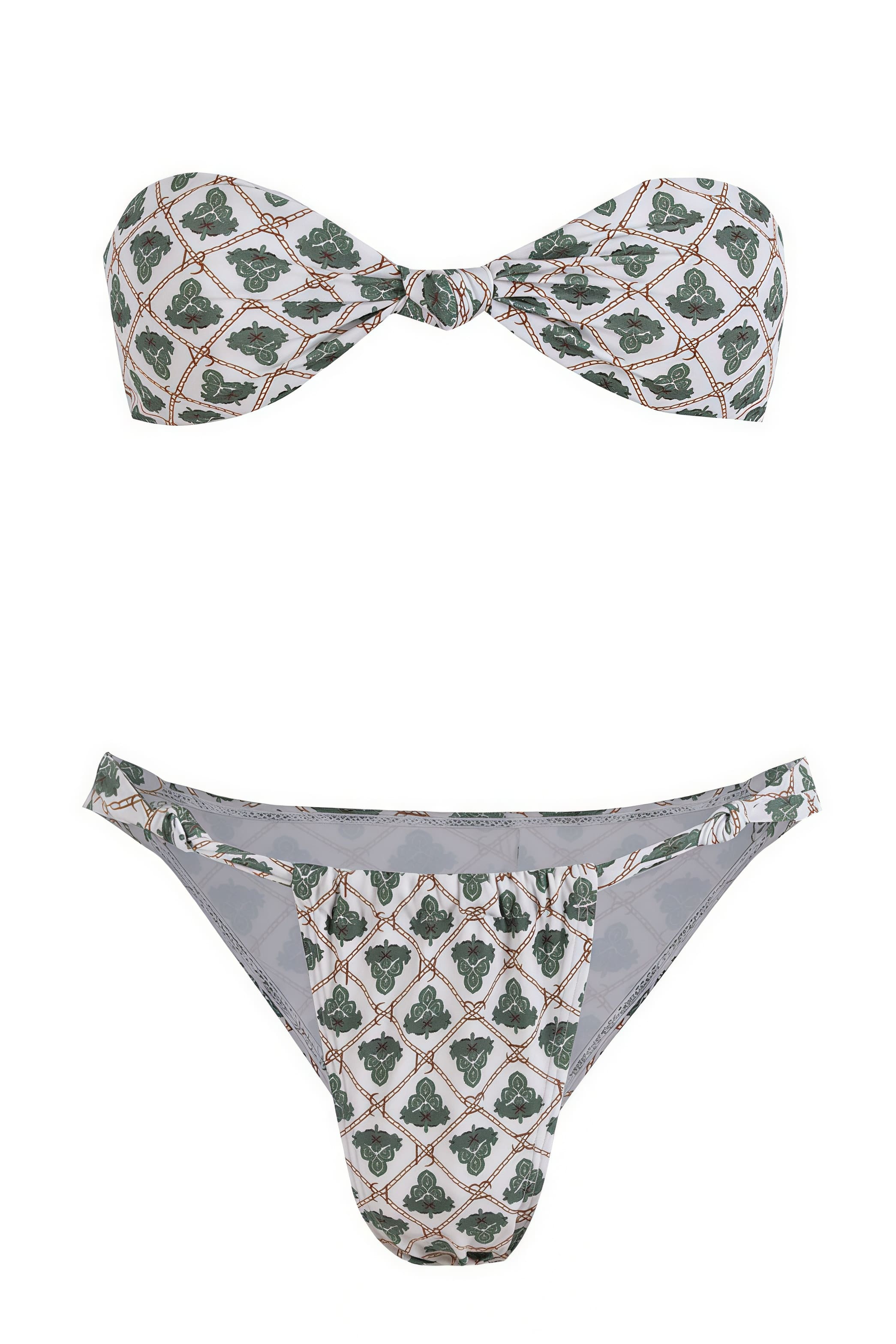 Sexy Floral Strapless Bikini Low Rise Tie Side Bikini Sets
