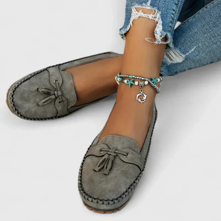 Tassel Knot Suede Moccasin Slip On Casual Loafer