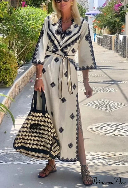Fall Aromatic Hemp A-line Boho Dress