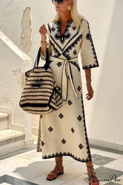 Fall Aromatic Hemp A-line Boho Dress