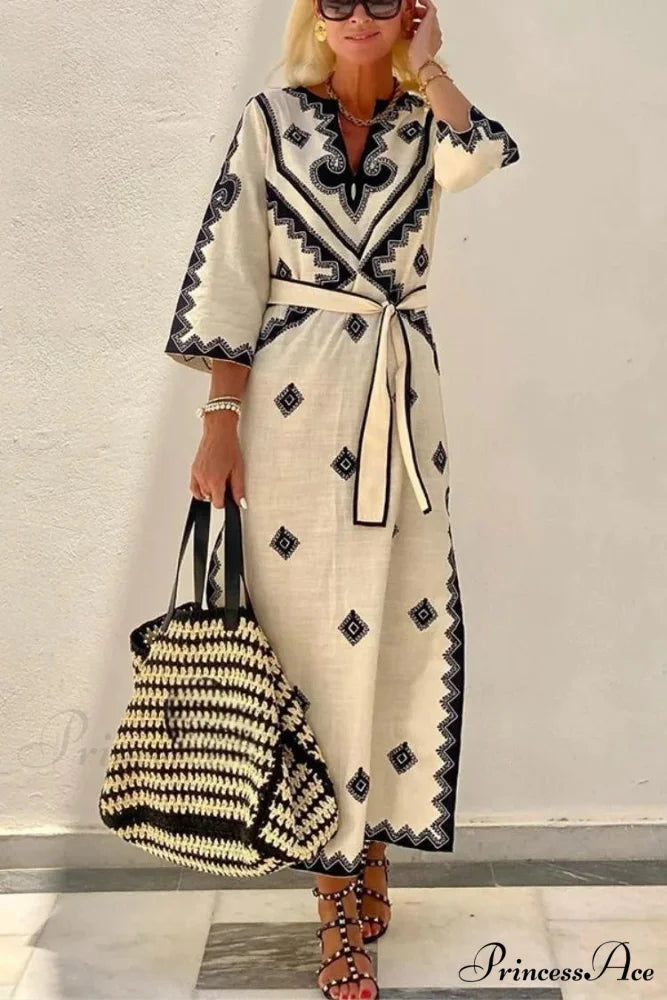 Fall Aromatic Hemp A-line Boho Dress