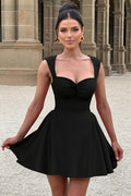 Chic Solid V Neck Ruffle Waist Bodycon Mini Dress