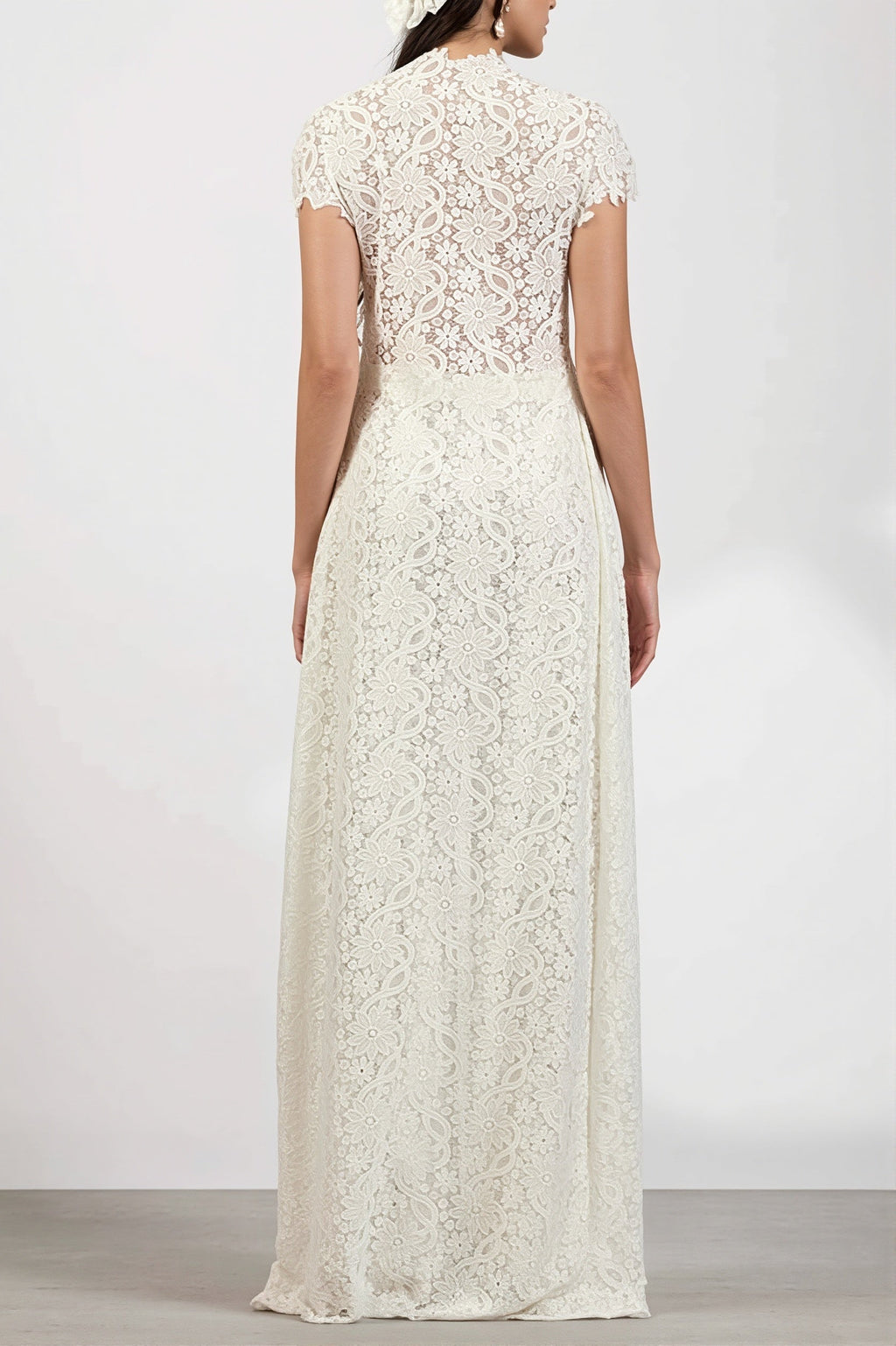 Lace cape overlay cutout pants two-piece set from Hicosy — view 3