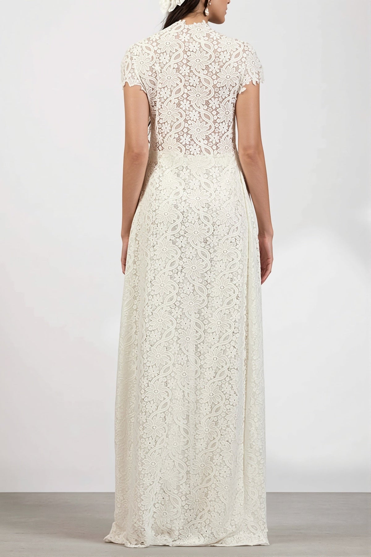 Lace cape overlay cutout pants two-piece set from Hicosy — view 3