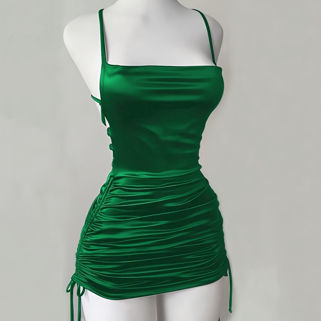 Ruched Drawstring Homecoming Mini Dress