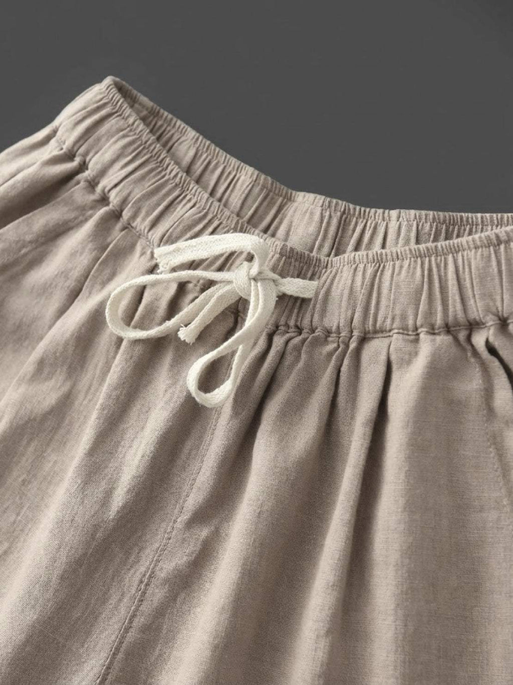 Drawstring Elasticated Waist Cuffed Hem Relaxed Linen Pant