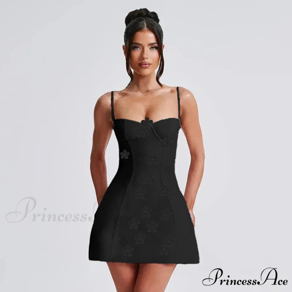 Floral Spaghetti Strap Backless Mini Bodycon Blossom Dress