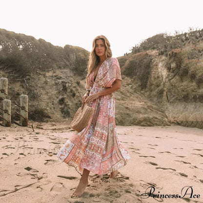 Flower Pattern Loose Dress Swimsuit Cover-Up