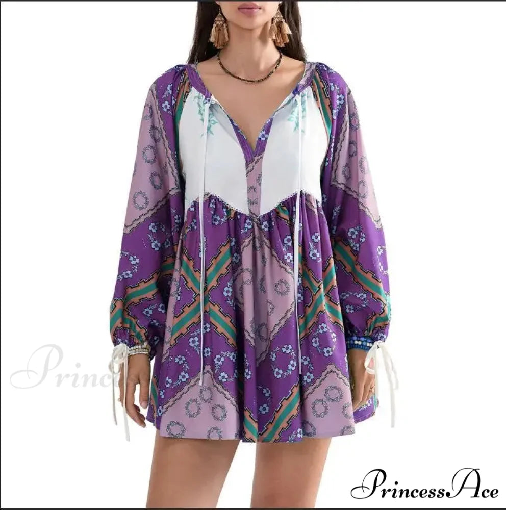 Flowy Flower Bohemian Short Dress