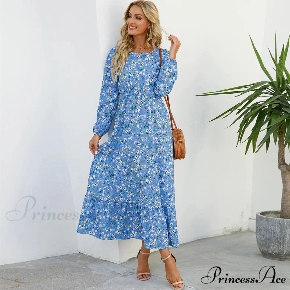 Free-spirited Women’s Chiffon Floral Maxi Dress