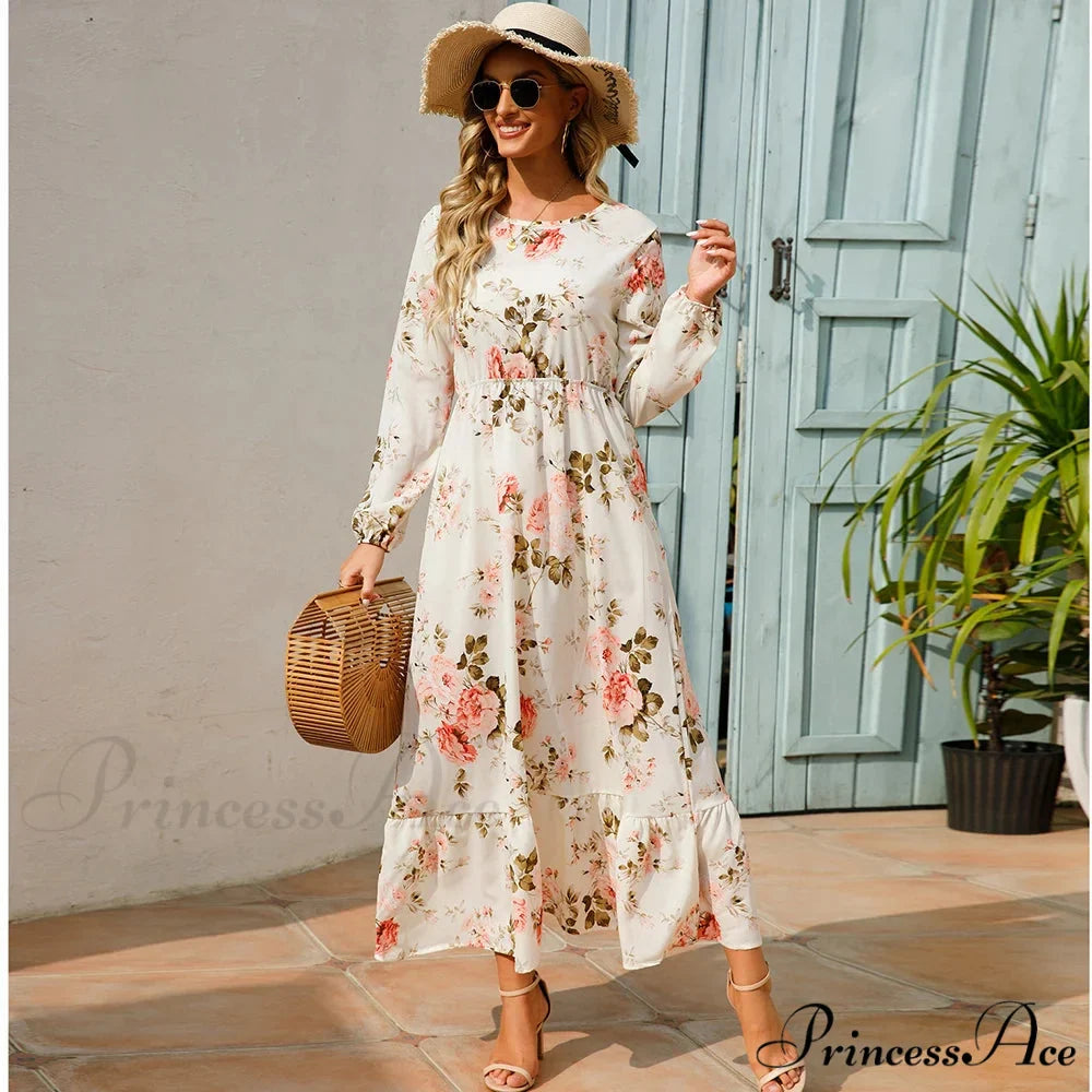 Free-spirited Women’s Chiffon Floral Maxi Dress