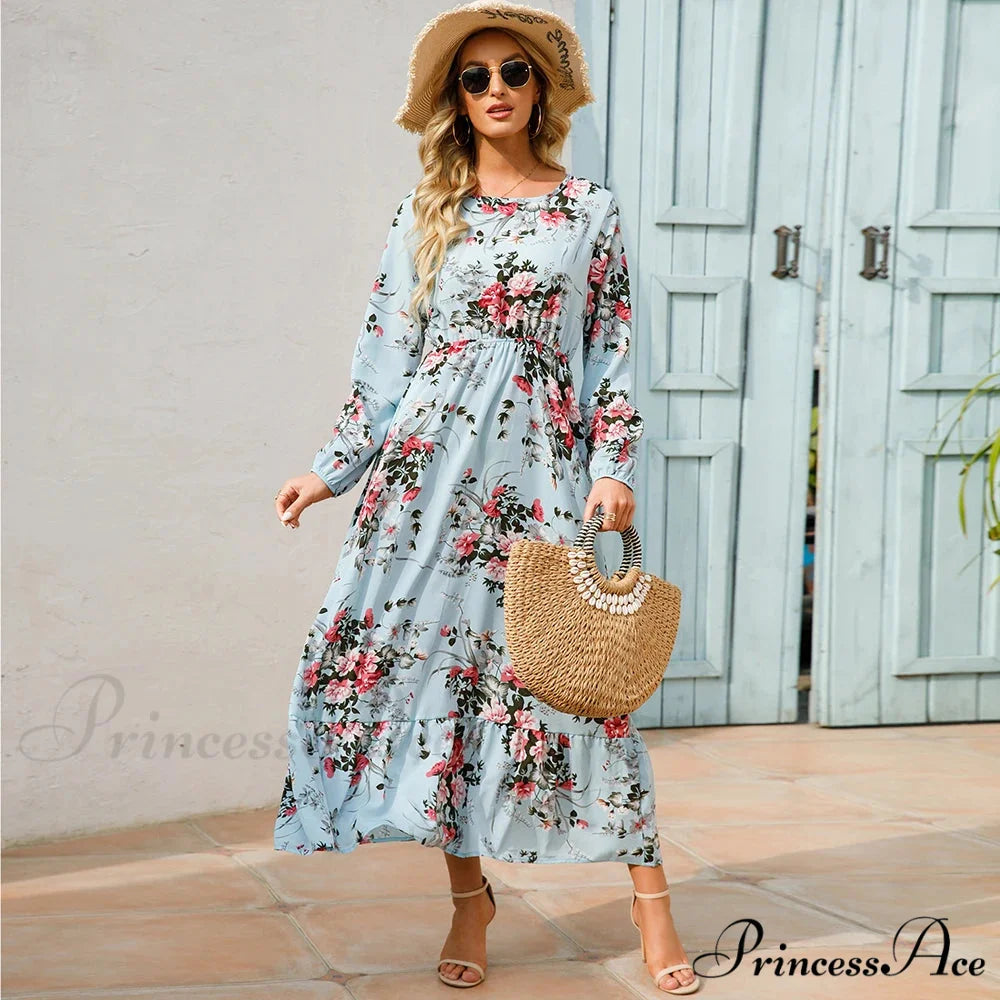 Free-spirited Women’s Chiffon Floral Maxi Dress