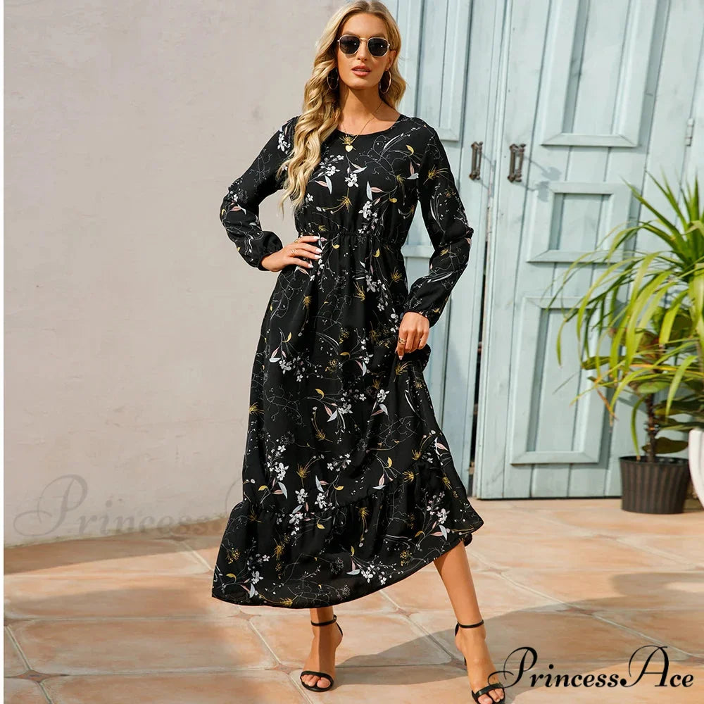 Free-spirited Women’s Chiffon Floral Maxi Dress
