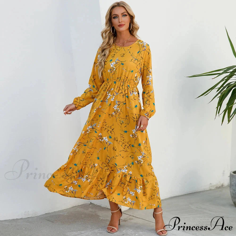 Free-spirited Women’s Chiffon Floral Maxi Dress