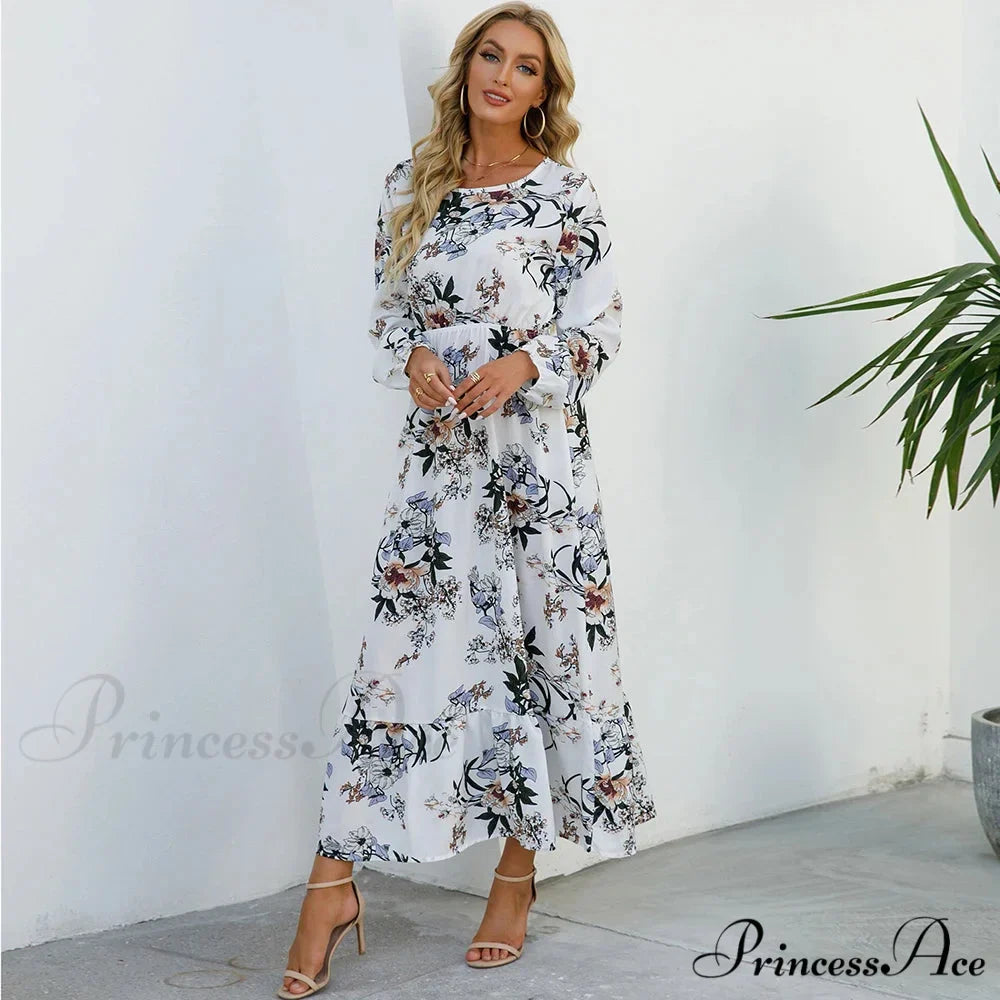 Free-spirited Women’s Chiffon Floral Maxi Dress