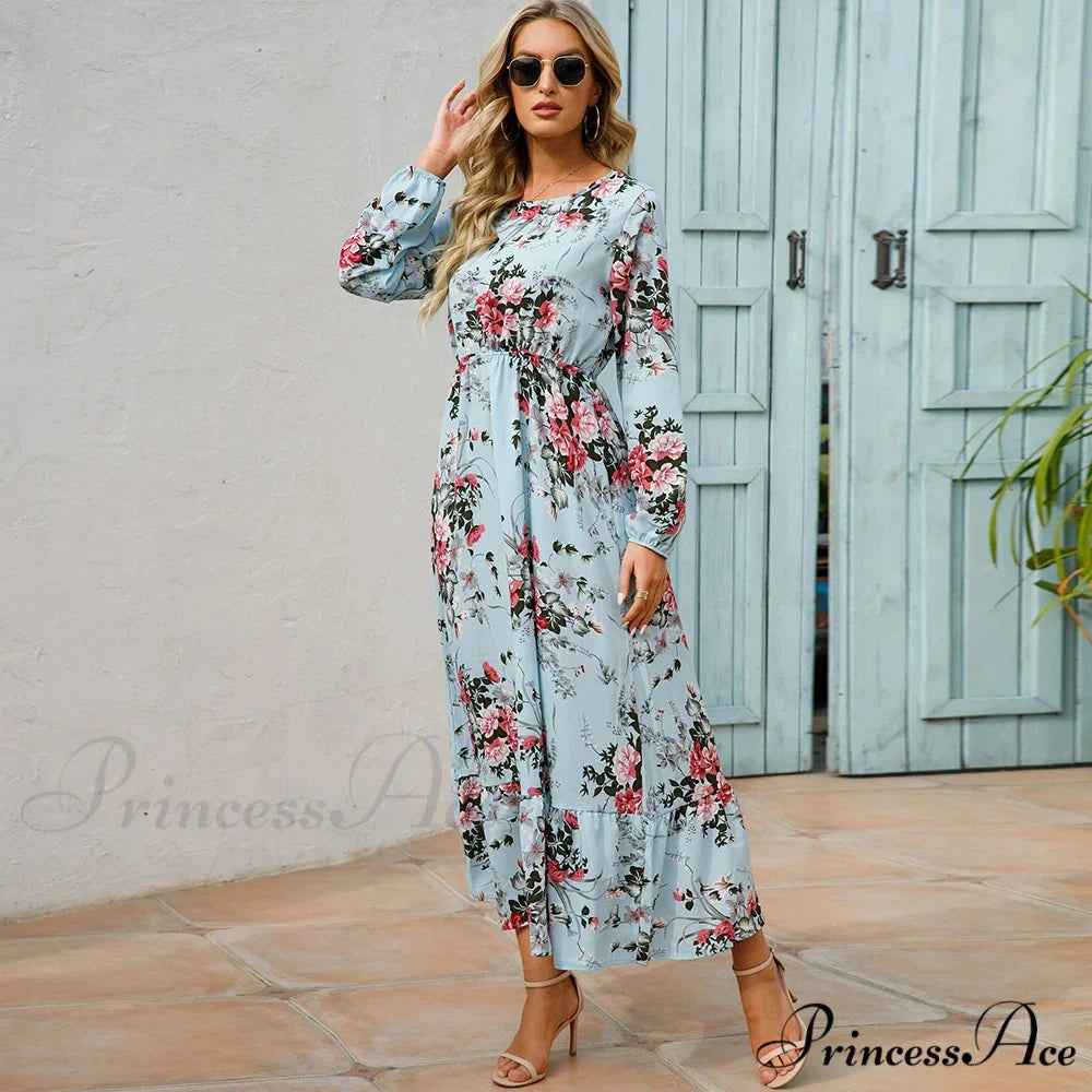 Free-spirited Women’s Chiffon Floral Maxi Dress