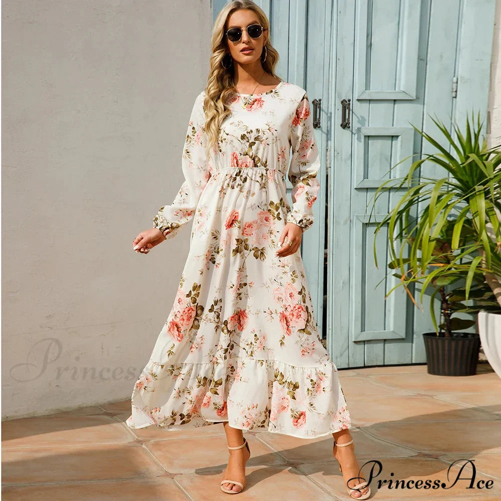 Free-spirited Women’s Chiffon Floral Maxi Dress
