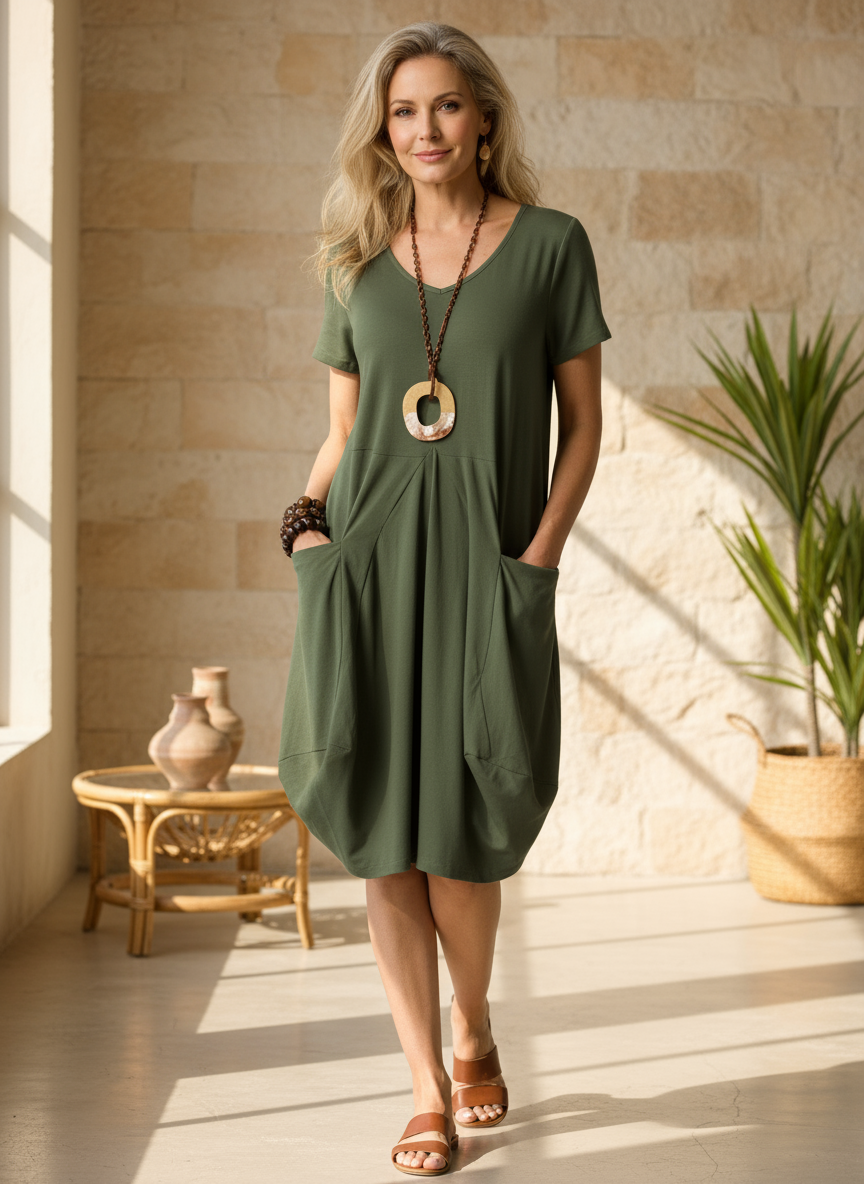Harbor | Relaxed Pocket Midi Dress