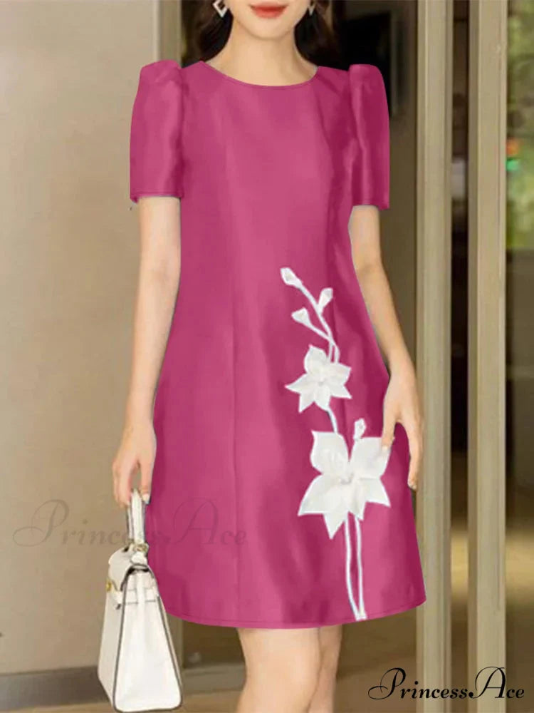 Graceful Silk A-line Floral Gown