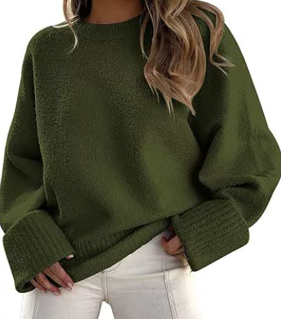 Enzi | Women's Fuzzy Fleece Crew Neck Sweater