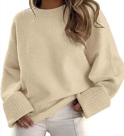 Enzi | Women's Fuzzy Fleece Crew Neck Sweater