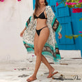 Informal Cultural Flower Pattern Baggy Cover-Up Dress