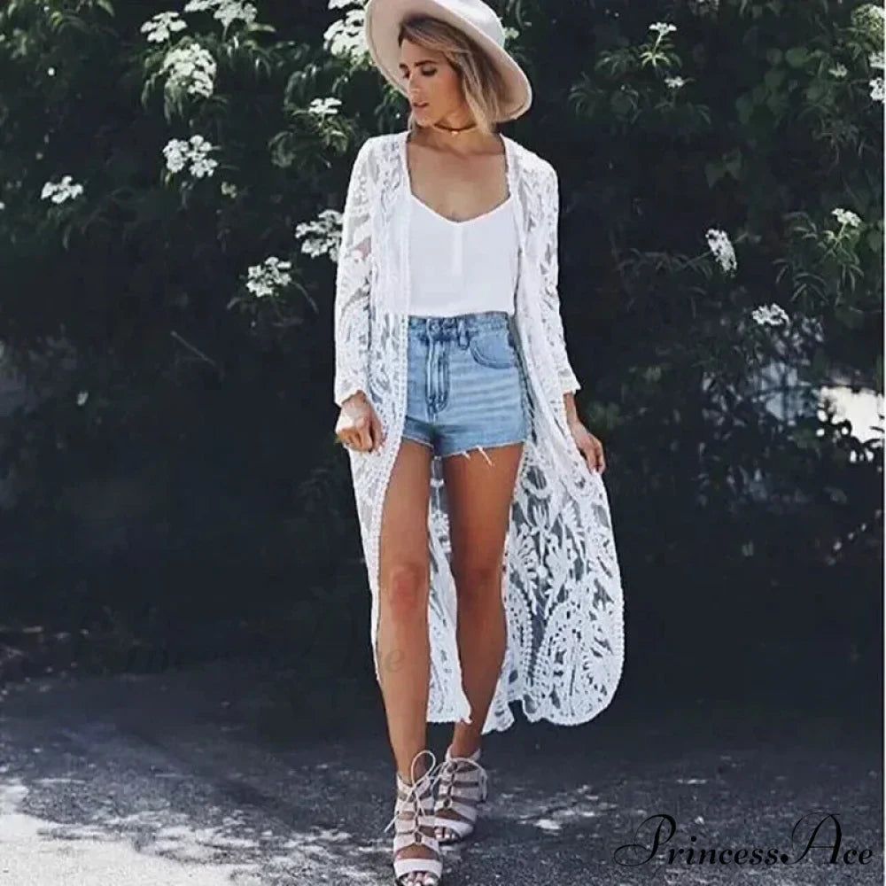 Ivory Lace Flower Stitch Bohemian Wrap