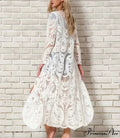 Ivory Lace Flower Stitch Bohemian Wrap