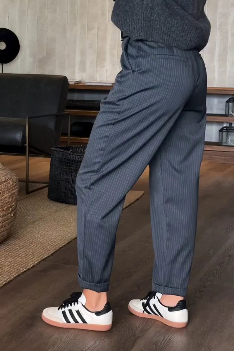 Mathilda | Elegant, Figure-Flatting Striped Trousers