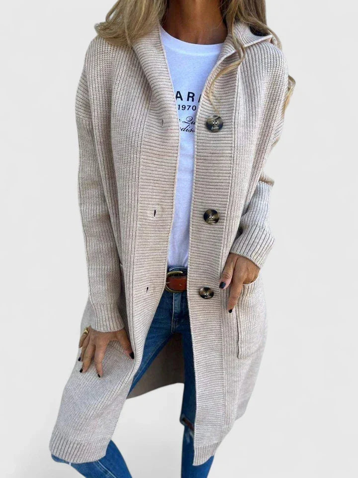 Giulyanrah | Women's Ribbed Knit Duster Cardigan, Longline Collared Button-Front – Casual Layering