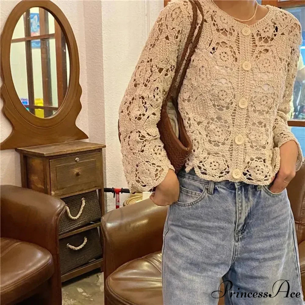 Knitted Empty Brief Flexible Knit Cardigan
