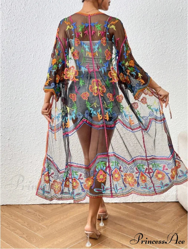 Lace Bohemian Bikini Beach Cover up Women Dresses Summer
