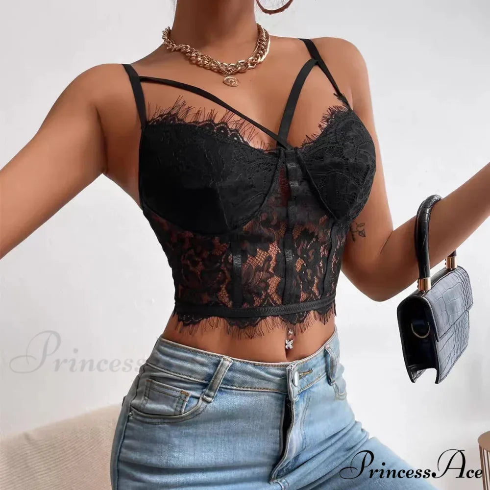 Lace View Spice Girls Halter Corset Top